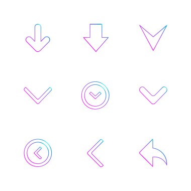 Beyaz arka plan üzerinde renkli minimalist düz vektör app simgeleri