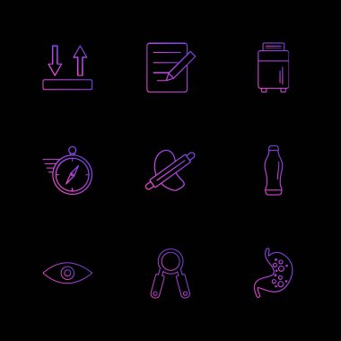 Farklı minimalist düz vektör app simgeleri