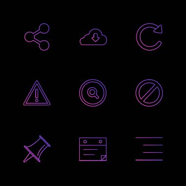 Farklı minimalist düz vektör app simgeleri