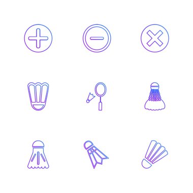 Beyaz arka plan üzerinde farklı minimalist düz vektör app simgeleri