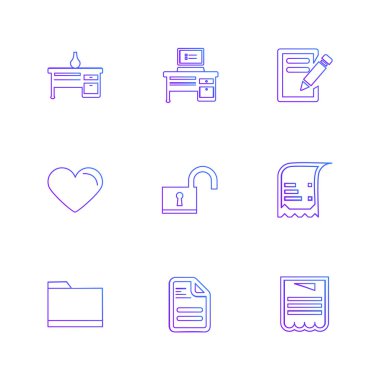 Beyaz arka plan üzerinde izole minimalist düz vektör app simgeleri