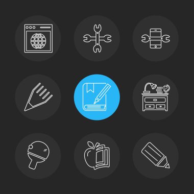 Farklı minimalist düz vektör app simgeleri