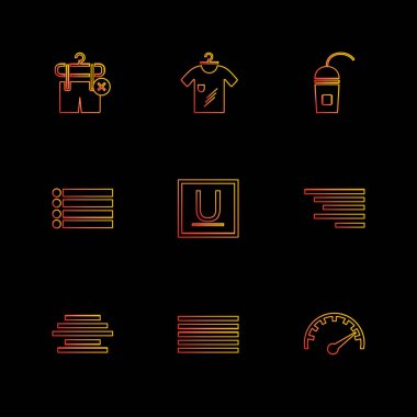 minimalist düz vektör app simgeler siyah arka plan üzerine 