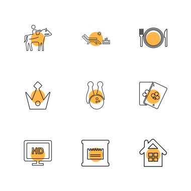 Farklı minimalist düz vektör app simgeleri