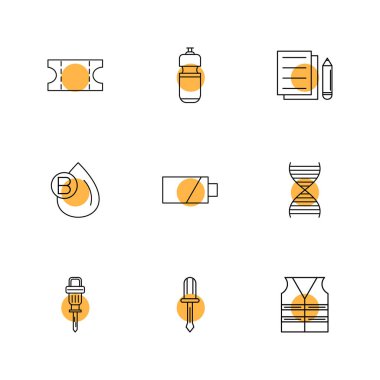 Beyaz arka plan üzerinde farklı minimalist düz vektör app simgeleri