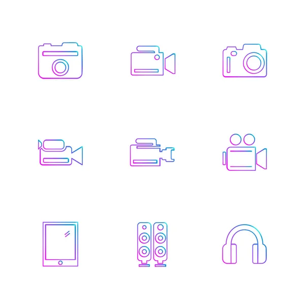 Iconos Aplicación Vector Plano Minimalista Sobre Fondo Blanco — Archivo Imágenes Vectoriales