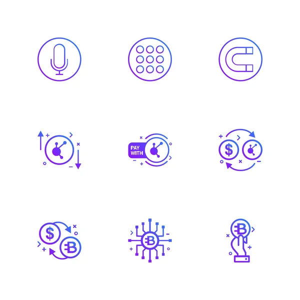 Случайный Набор Простых Значков Логотипов Плоских Приложений Векторная Иллюстрация — стоковый вектор