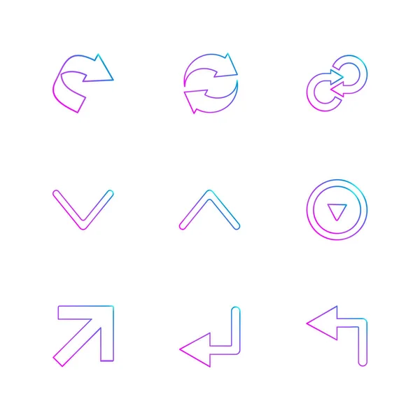 Conjunto Iconos Aplicaciones Vectores Planos Minimalistas Sobre Fondo Blanco — Vector de stock