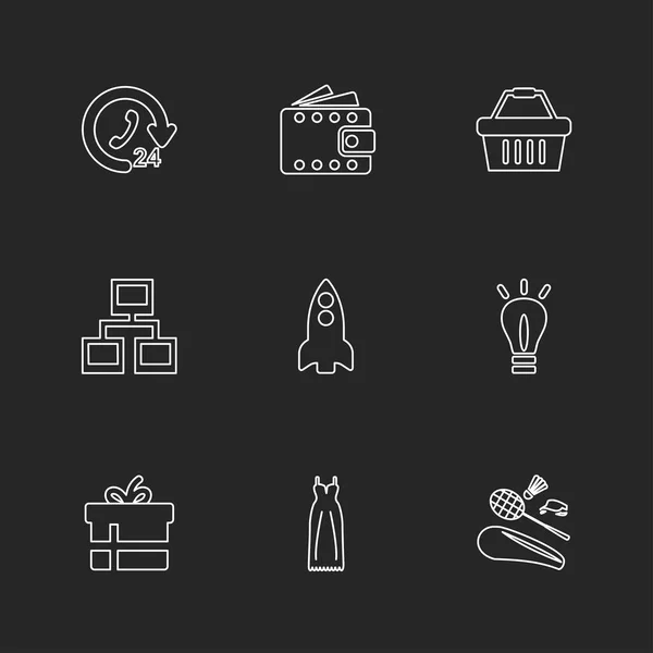 Conjunto Varios Iconos Aplicaciones Vectoriales — Archivo Imágenes Vectoriales