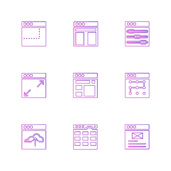Different Minimalistic Flat Vector App Icons — Stock Vector