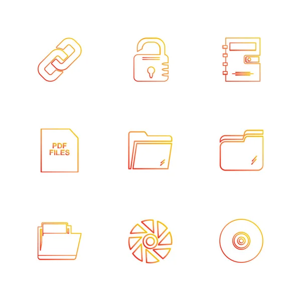 Iconos Aplicación Vector Plano Minimalista Sobre Fondo Blanco — Vector de stock