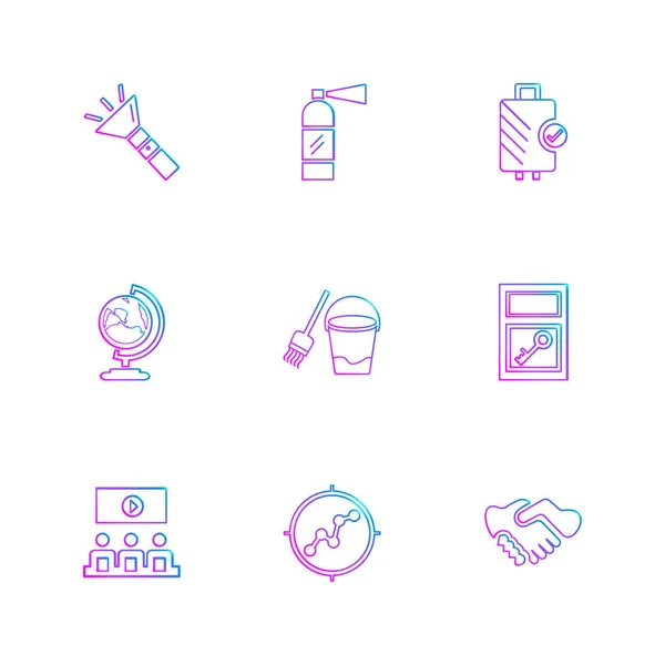 Colección Vectorial Iconos Diseño Plano Creativo Negocios — Archivo Imágenes Vectoriales