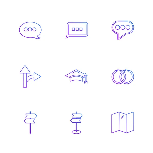 Verschillende Minimalistische Platte Vector App Pictogrammen Witte Achtergrond — Stockvector