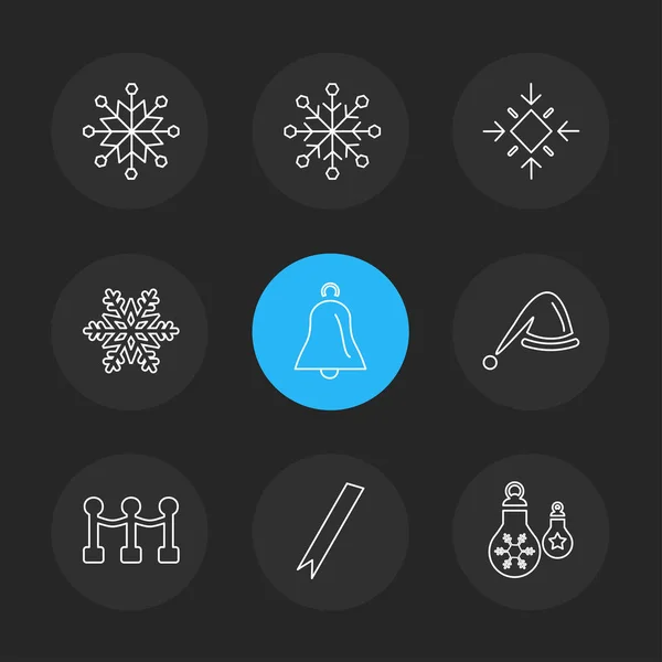 Conjunto Iconos Aplicaciones Vectores Planos Minimalistas Sobre Fondo Negro — Vector de stock