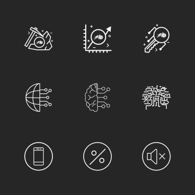 Farklı minimalist düz vektör app simgeleri