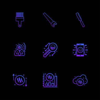 iş ve finans kavramı, yaratıcı farklı Internet düz vektör app simgeleri 