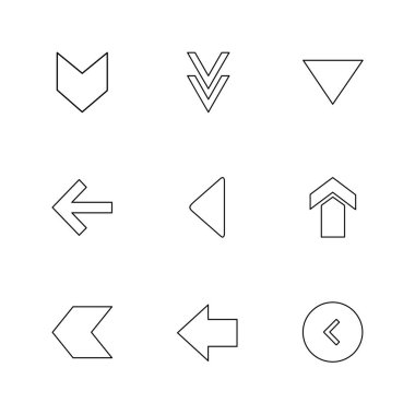 oklar yön işaretçiler yaratıcı simgeler ayarla, düz özel koleksiyon vektör
