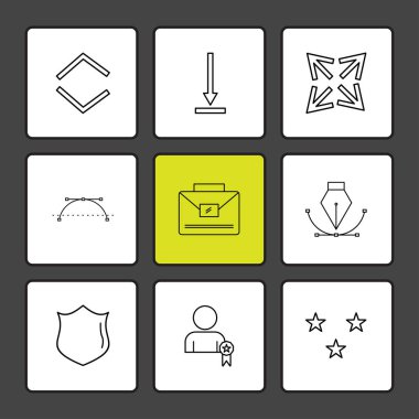 Farklı minimalist düz vektör app simgeleri