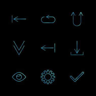 minimalist düz vektör app simgeler siyah arka plan üzerine