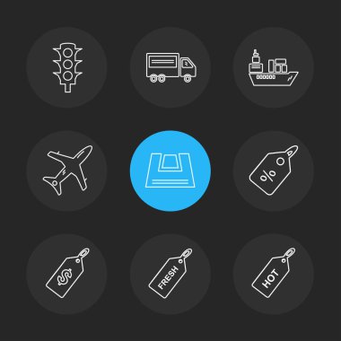 minimalist düz vektör app simge kümesi