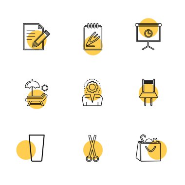 beyaz zemin üzerine minimalist düz vektör app simge kümesi