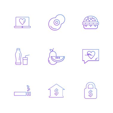 minimalist düz vektör app simge kümesi