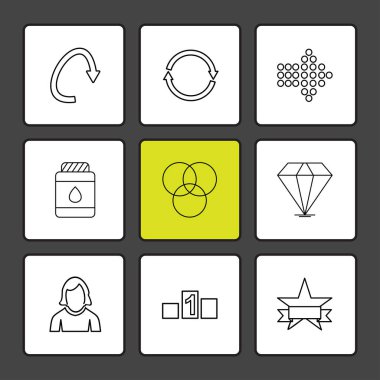 Farklı minimalist düz vektör app simgeleri