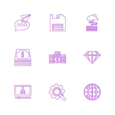 Beyaz arka plan basit düz app simgeleri