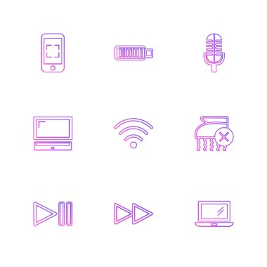 Farklı minimalist düz vektör app simgeleri