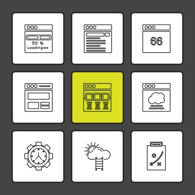 Farklı minimalist düz vektör app simgeleri