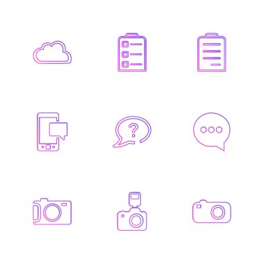 minimalist düz vektör app simgeleri beyaz arka plan üzerinde 