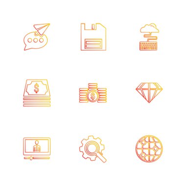 minimalist düz vektör app simgeleri beyaz arka plan üzerinde 