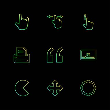 Farklı minimalist düz vektör app simgeleri