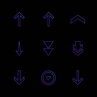 farklı minimalist düz vektör app simgeler siyah arka plan üzerine