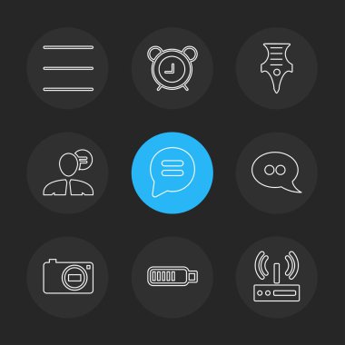 Farklı minimalist düz vektör app simgeleri