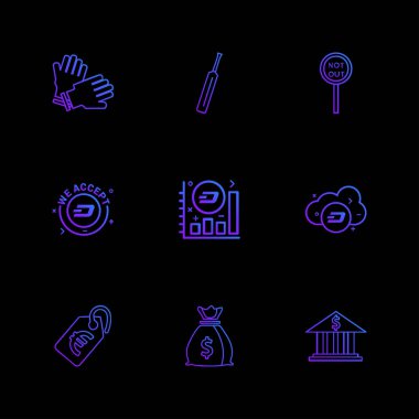 iş ve finans kavramı, yaratıcı farklı Internet düz vektör app simgeleri 