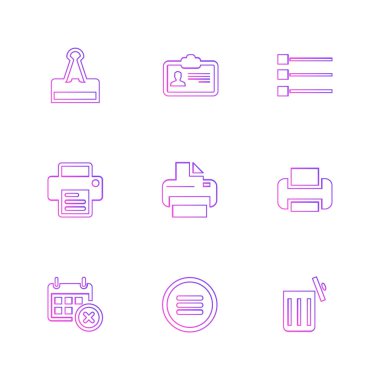 Beyaz arka plan üzerinde farklı minimalist düz vektör app simgeleri