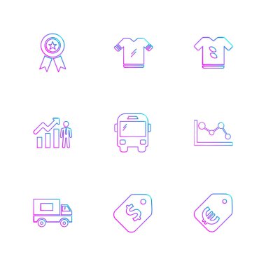 Beyaz arka plan üzerinde farklı minimalist düz vektör app simgeleri