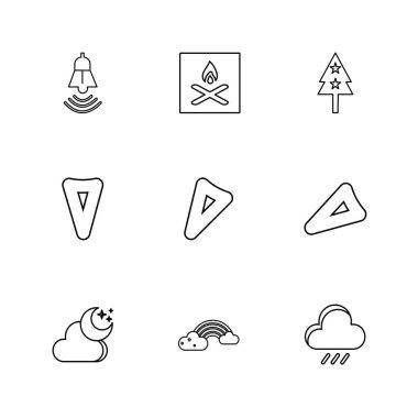 Beyaz arka plan üzerinde farklı minimalist düz vektör app simgeleri