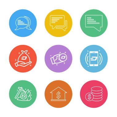 Farklı minimalist düz vektör app simgeleri