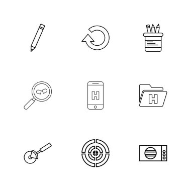 minimalist düz vektör app simgeleri beyaz arka plan üzerinde