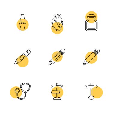 Beyaz arka plan üzerinde farklı minimalist düz vektör app simgeleri