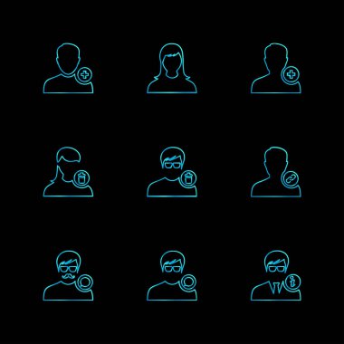 minimalist düz vektör app simge kümesi