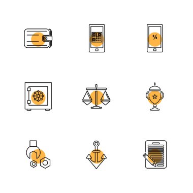 Farklı minimalist düz vektör app simgeleri