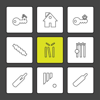 Farklı minimalist düz vektör app simgeleri