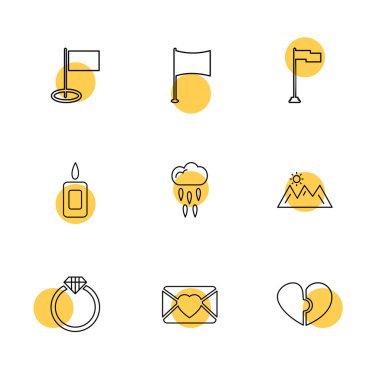 Farklı minimalist düz vektör app simgeleri