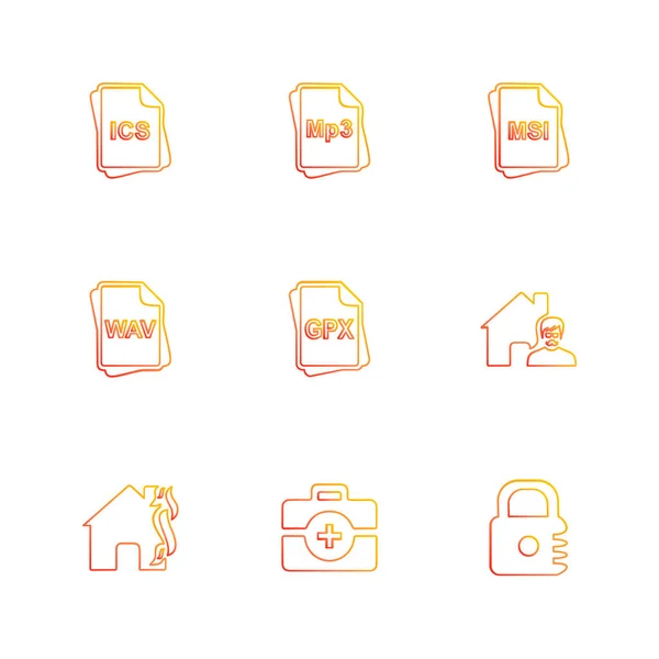 Iconos Aplicación Vectores Planos Minimalistas Aislados Sobre Fondo Blanco — Vector de stock