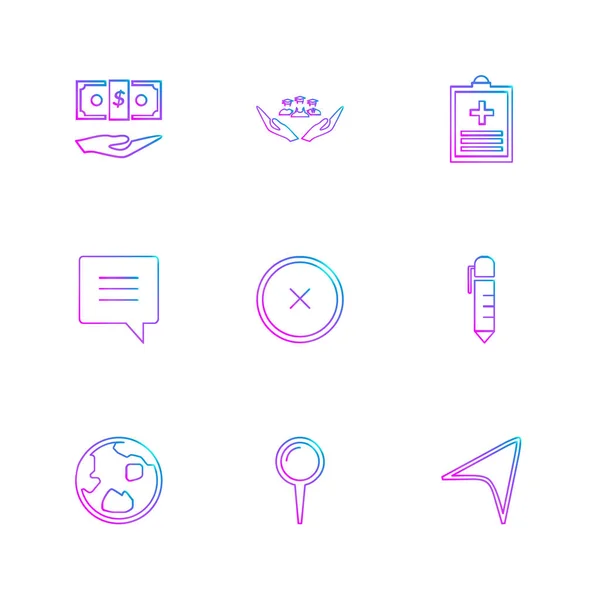 Iconos Aplicación Vector Plano Minimalista Sobre Fondo Blanco — Vector de stock