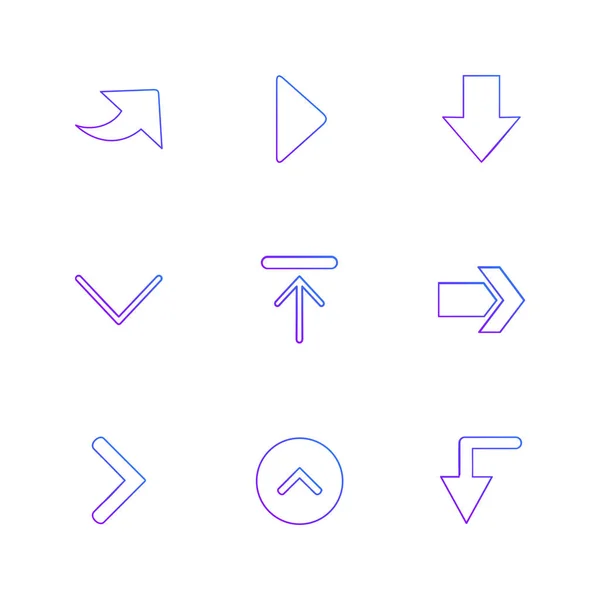 Verschiedene Minimalistische Flache Vektor App Symbole — Stockvektor