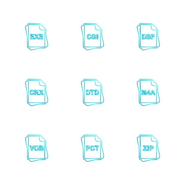 Diverse Icone Minimaliste App Vettoriali Piatte Sfondo Bianco — Vettoriale Stock